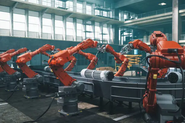 robotarbeiders in fabriek
